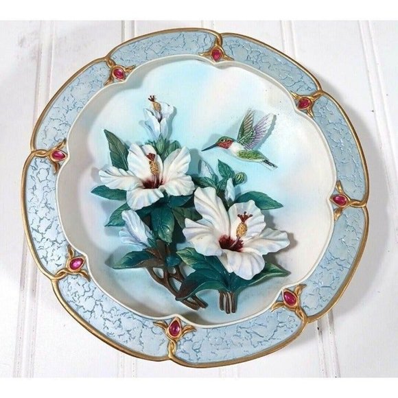 Bradford Exchange Lena Liu Morning Jewels Rose Colored Dawn Hummindbird … - Picture 6 of 7